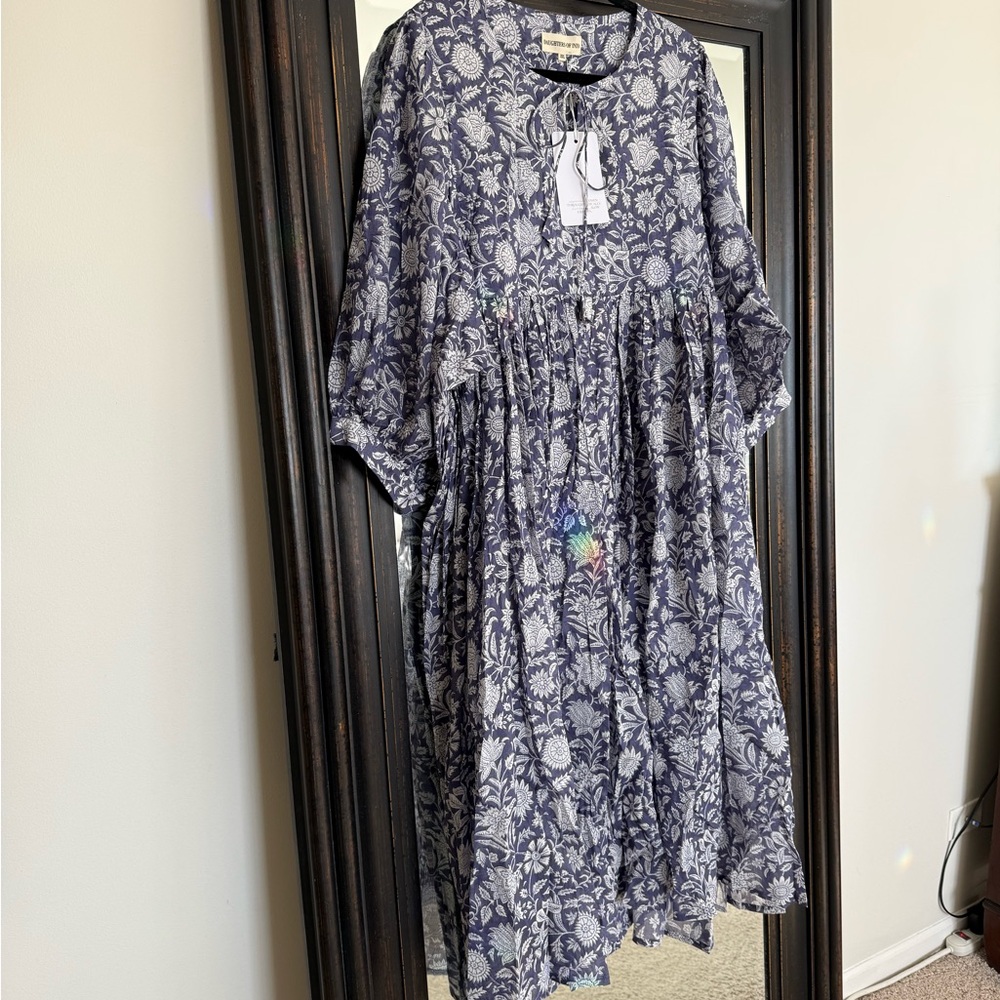 NWT Daughters of India Kyra Midi Dress ~ Blue Iris XXL (12-14) - Picture 5 of 15